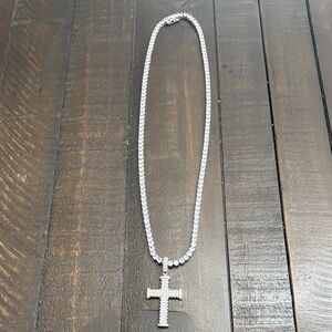 Silver Cross Pendant Necklace
